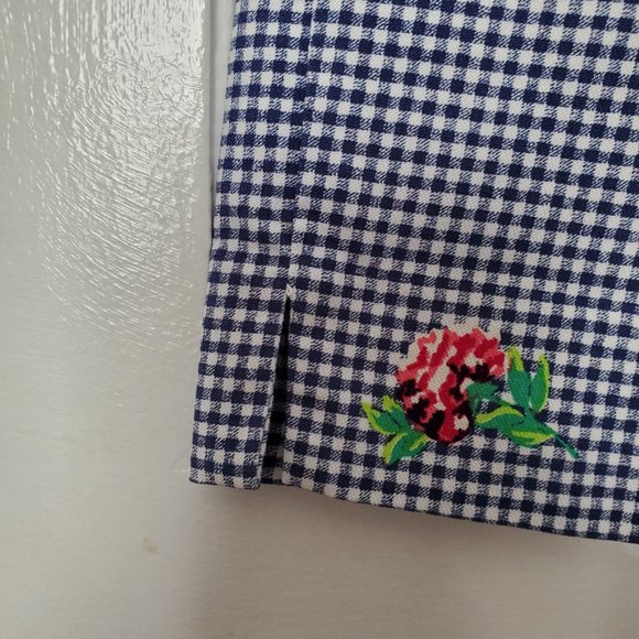 Jules & Leopold Gingham Pull On Capri Pants with Flowers - Picture 6 of 8